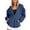 Navy Blue, variant on Dyfzdhu Zip up Hoodie for Women Fall Oversized Sweatshirt With Pocket Casual Drawstring Solid Color Long Sleeve Jacket Navy Blue