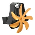 thumbnail image 2 of Ventilador de chimenea de 7 aspas con motor silencioso y alimentado por calor. Soporte magnético de pared dorado., 2 of 14