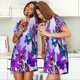 thumbnail image 4 of Easygdp Flying Butterflies Camisón de manga corta para mujer, informal, estampado, 4 of 6