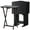 Black, variant on 5-Pack TV Tray, Folding Wooden Dinner Table Set with Storage Rack, Portable and Adjustable Home Furniture for Living Room, Bedroom, and Kitchen