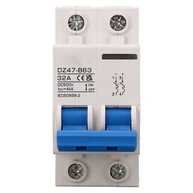 P Mini Disjoncteur, 2p Type B Circuit Solaire PV Disjoncteur Petit Disjoncteur Utilisation Pratique