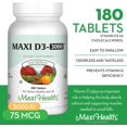 thumbnail image 2 of Maxi Health Vitamin D3 3000 IU – Bone & Immune Support Supplement – 180 Tablets – For Adults – Kosher, 2 of 8
