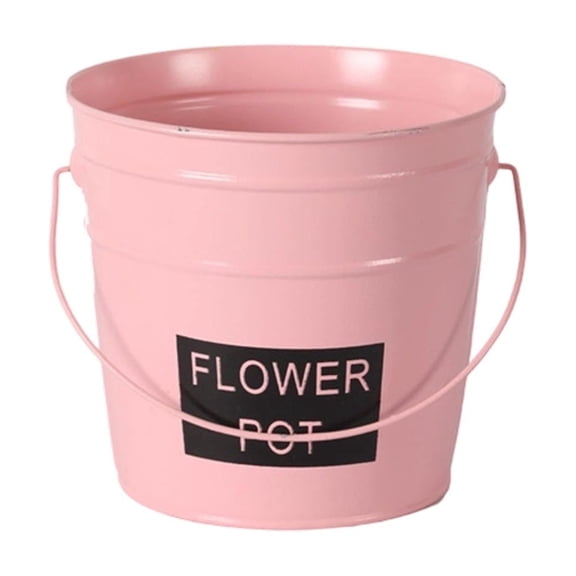 Galvanized Metal Flower Pot Buckets With Handles Set Of 4 Colored Small Planter Vases For Indoor Outdoor Home Garden Decor