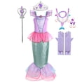 thumbnail image 4 of Disney Little Mermaid Ariel Princess Dress For Girls Short Sleeve Tulle Cosplay Costume Children Carnival Birthday Party Clothes, 4 of 5