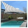thumbnail image 6 of Paradise 25' x 25' x 25' Sun Shade Sail Triangle Canopy, Permeable Shade Cloth Fabric Sunlight Block Cover HDPE Deck Awning for Outdoor Backyard Pergolas Roof Shading, Gray White Strip, 6 of 6