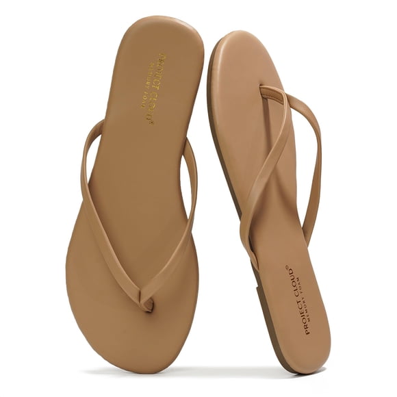 Sandalias tipo flip flop Project Cloud color taupe con plantilla de espuma viscoelástica, talla 7.5