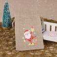 thumbnail image 4 of Bolsa de arpillera de Navidad, 5 unids/lote, 9,5x13,5 cm, bolsas con cordón, muñeco de nieve para fiesta de Navidad, embalaje de regalo de dulces, 4 of 4