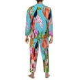 thumbnail image 5 of Bingfone Men'S Pajama Set 2 Piece Loungewear Pjs, Long Sleeve With Pajama Pants-Tropical Jungle Flamingo, 5 of 9
