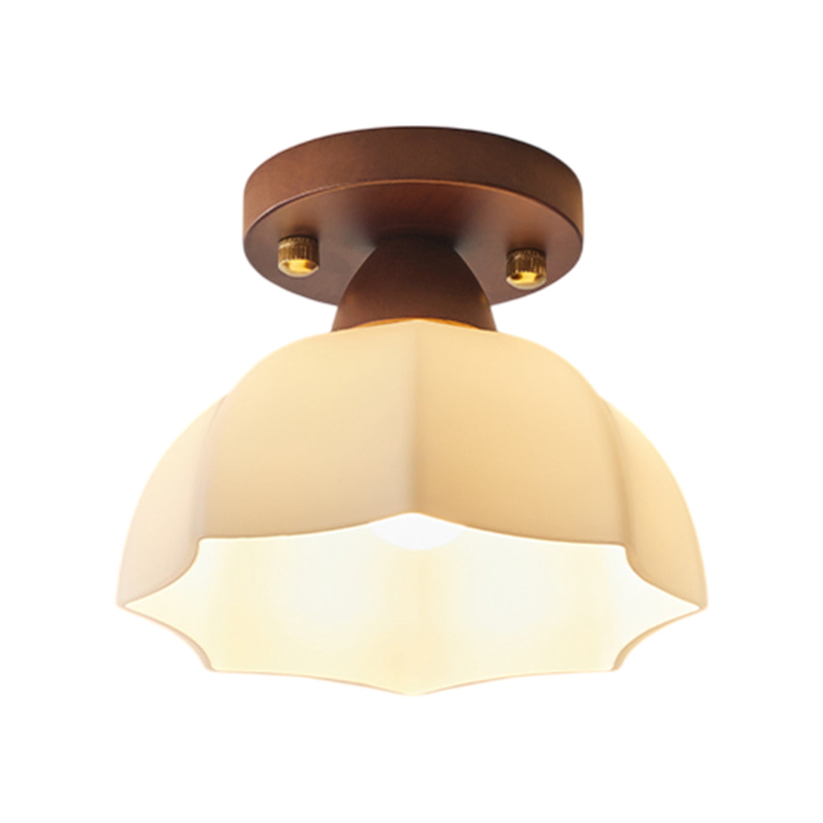 Yhmxh Boho Light Rattan Chandelier Ceiling Lighting Fixtures Boho Lamp Shade Flush Mount Ceiling Light Hand-Woven Small Chandelier for Hallway Bedroom Kitchen Lights (Light Bulb Not Included)