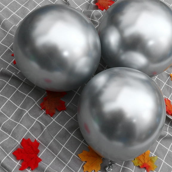 Masteelf 50 Pcs and Balloons Metallic Balloons Wedding Decorations Baby Size 3 Silver