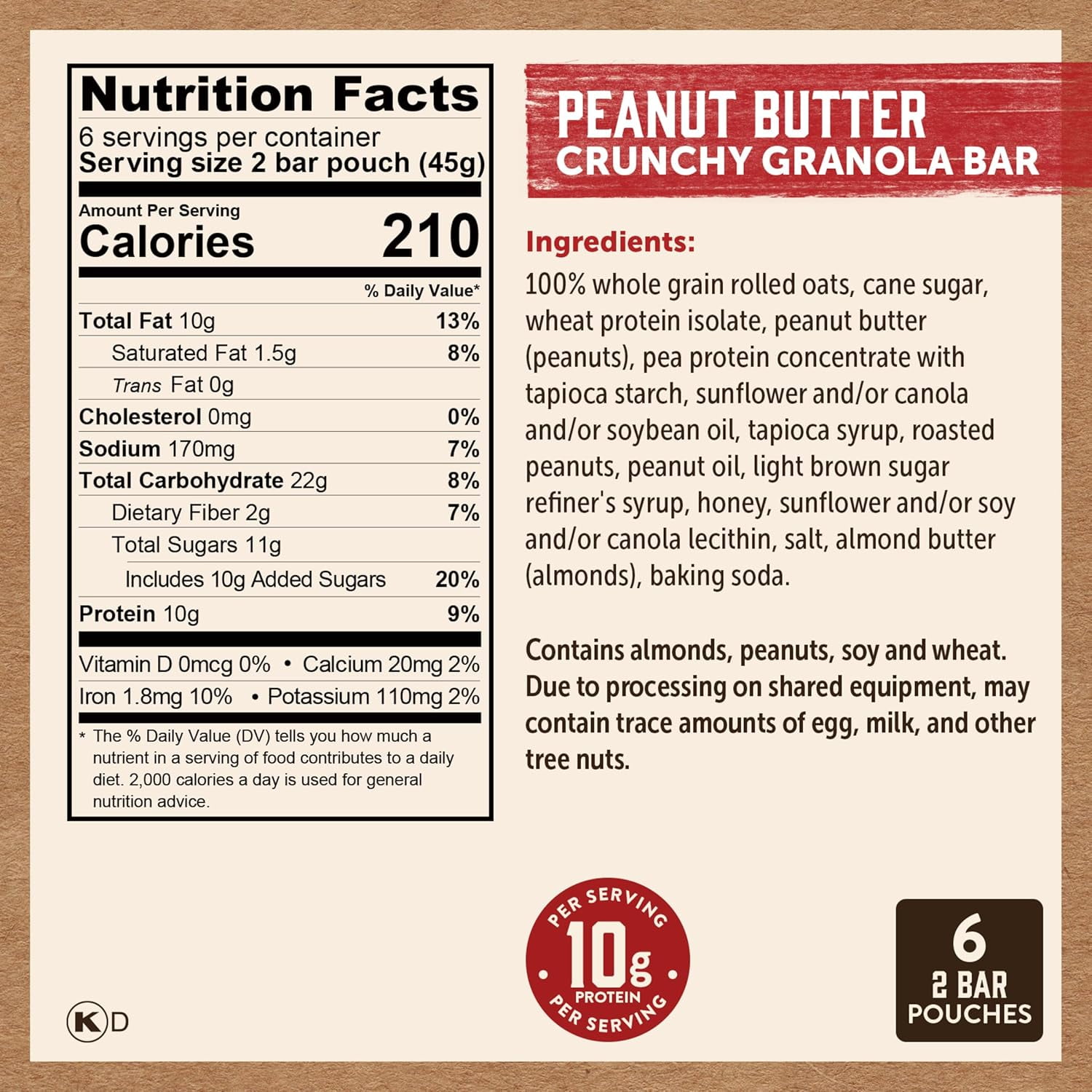(Pack of 12) Kodiak Bar Granola Peanut Butter 9.5 Oz