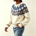 thumbnail image 4 of SeekIslan Women's Sweaters with Fair Isle Pattern Crew Neck Long Sleeve Knit Sweaters, 4 of 5