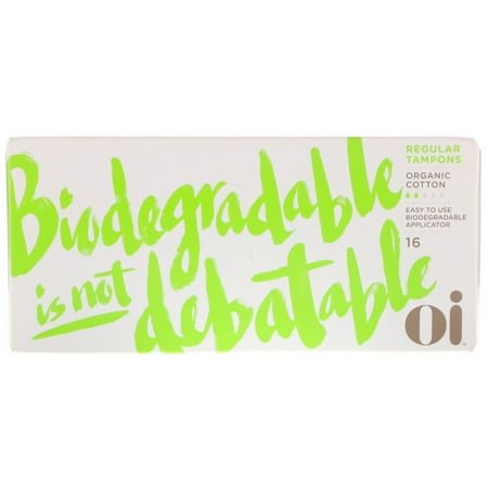 - oi Pure Certified Organic Cotton Tampons, Regular, 16 CT