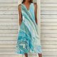 thumbnail image 1 of Puntoco Vestidos Mujer Verano Diseño De Verano Vestido Casual Gradual Sin Mangas Cuello V-Cuello Vestido Largo, 1 of 4