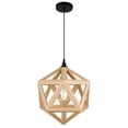 thumbnail image 5 of CWI Lighting Lante 1 Light Farmhouse Metal Pendant in Black/Wood, 5 of 5