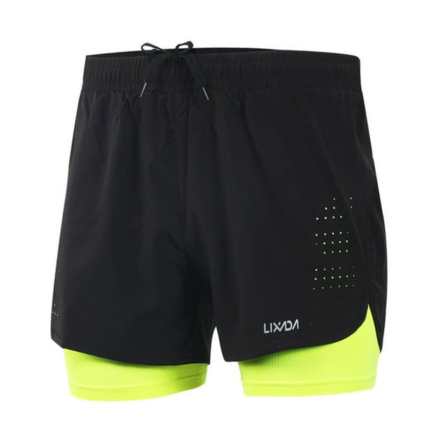 Shorts Deportivos Pantalones cortos para correr 2 en 1 para hombre de Lixada Secado rápido Ejercicio Lixada Shorts Deportivos