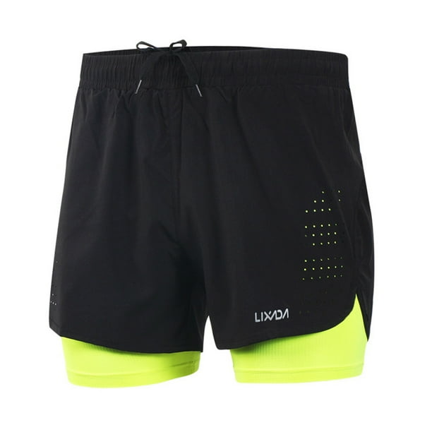 Shorts Deportivos Pantalones cortos para correr 2 en 1 para hombre de Lixada Secado rápido Ejercicio Lixada Shorts Deportivos