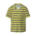 thumbnail image 5 of Picia Mardi Gras Purple Yellow Plaid Men's Linen Shirts Short Sleeve Cuban Beach Shirts Casual Shirts Button Down Shirt for Men Beach Summer Wedding Shirt-4X-Large, 5 of 7