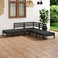 thumbnail image 1 of vidaXL 5 Piece Garden Lounge Set Solid Pinewood Black, 1 of 8
