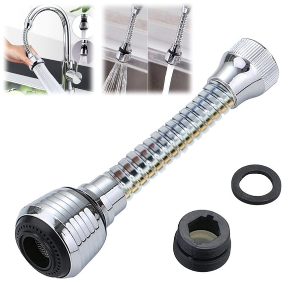 Faucet Extension Tubes, Flexible 360 Degrees Stainless Steel Faucet Sprayer Extension Device