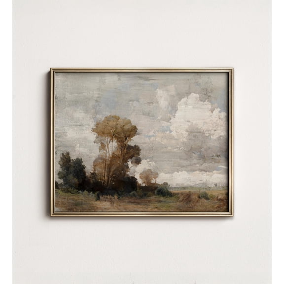 Rustic Farmhouse Landscape Earthy Country Wall Art Rustic Farmhouse Landscape Earthy Country Wall Art, UNFRAMED Size 16x16