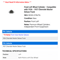 thumbnail image 2 of Front Left Wheel Cylinder - Compatible with 1936 - 1937 Chevy Master Deluxe Truck, 2 of 2