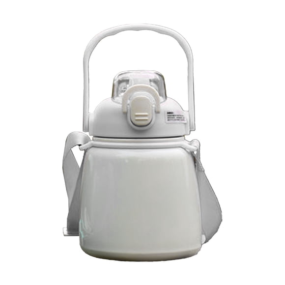 Botella de agua aislada 650ML 304 botella de paja de acero inoxidable para oficina al aire libre escuela blanca