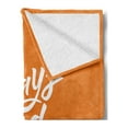 thumbnail image 2 of Chill Soft Flannel Fleece Throw Blanket, Hand Lettering Always Vibes Positive Phrase Orange Backdrop, Cozy Plush for Indoor and Outdoor Use, 70" x 90", Orange White, by Ambesonne, 2 of 5