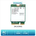 thumbnail image 2 of 3X 9560NGW Tarjeta WiFi 1730Mbps Inalámbrico AC 9560 Banda Dual 2.4G+5G Bluetooth 5.0 802.11Ac M.2 CNVI Adaptador Inalámbrico 9560NGW, 2 of 7