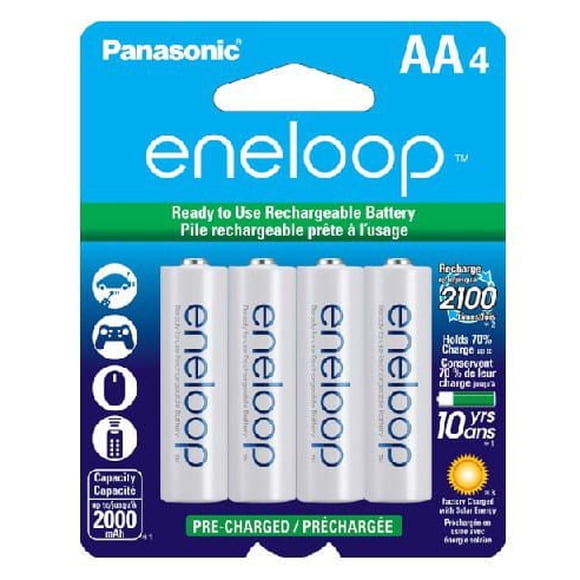 Panasonic eneloop AA Ni-MH Pre-Charged Rechargeable Batteries - 4 Pack
