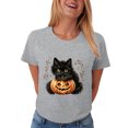 thumbnail image 6 of Leey-World Halloween Tshirts Women Vintage Halloween Pumpkin Shirt Women Halloween Graphic Tees Casual Fall Tops Women Fall Pumpkin T-shirt Halloween Gifts Casual Short Sleeve Autumn Tshirt, 6 of 9