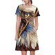 thumbnail image 1 of Balery Eagle With USA Flags Vestidos sueltos de manga corta para mujer, vestidos de verano 2025, vestidos casuales de corte A con vuelo., 1 of 6