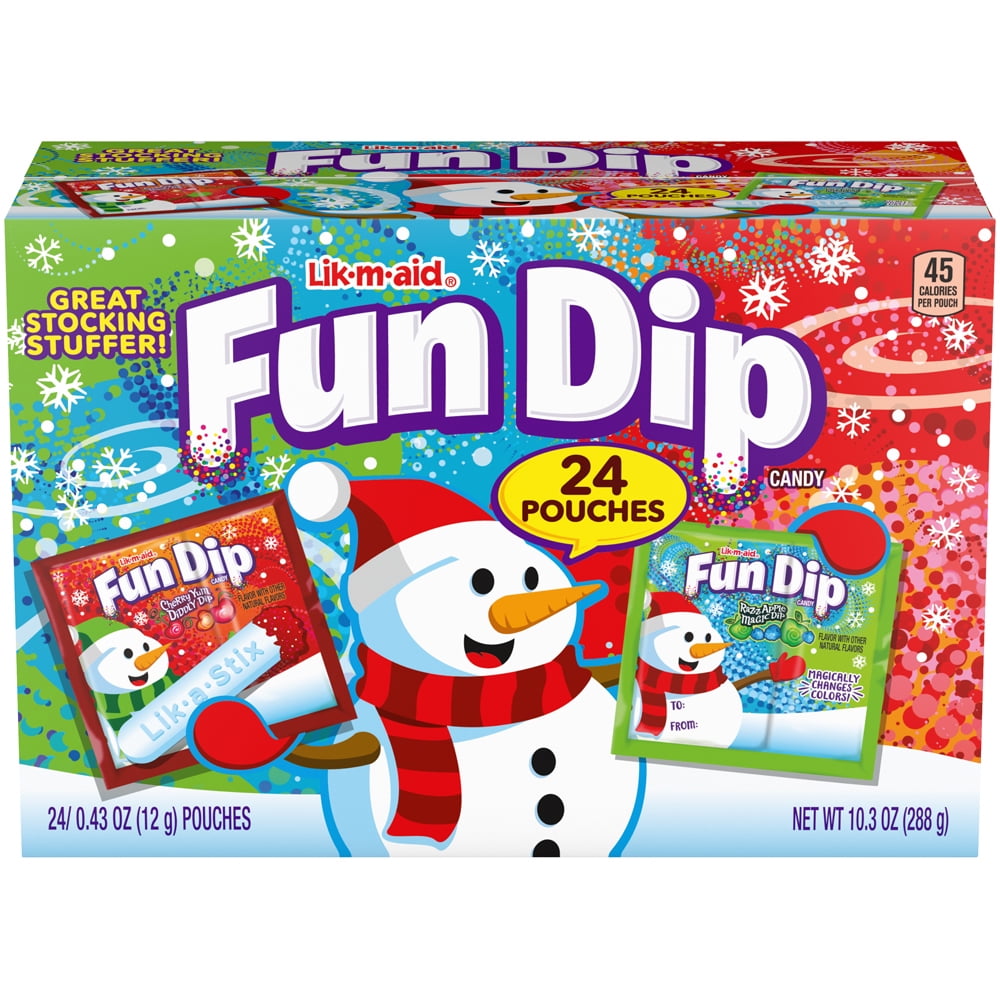 Fun Dip Candy Holiday Variety Pack, Holiday Candy, Christmas Stocking Stuffers 10.32 oz, 24 Pouches