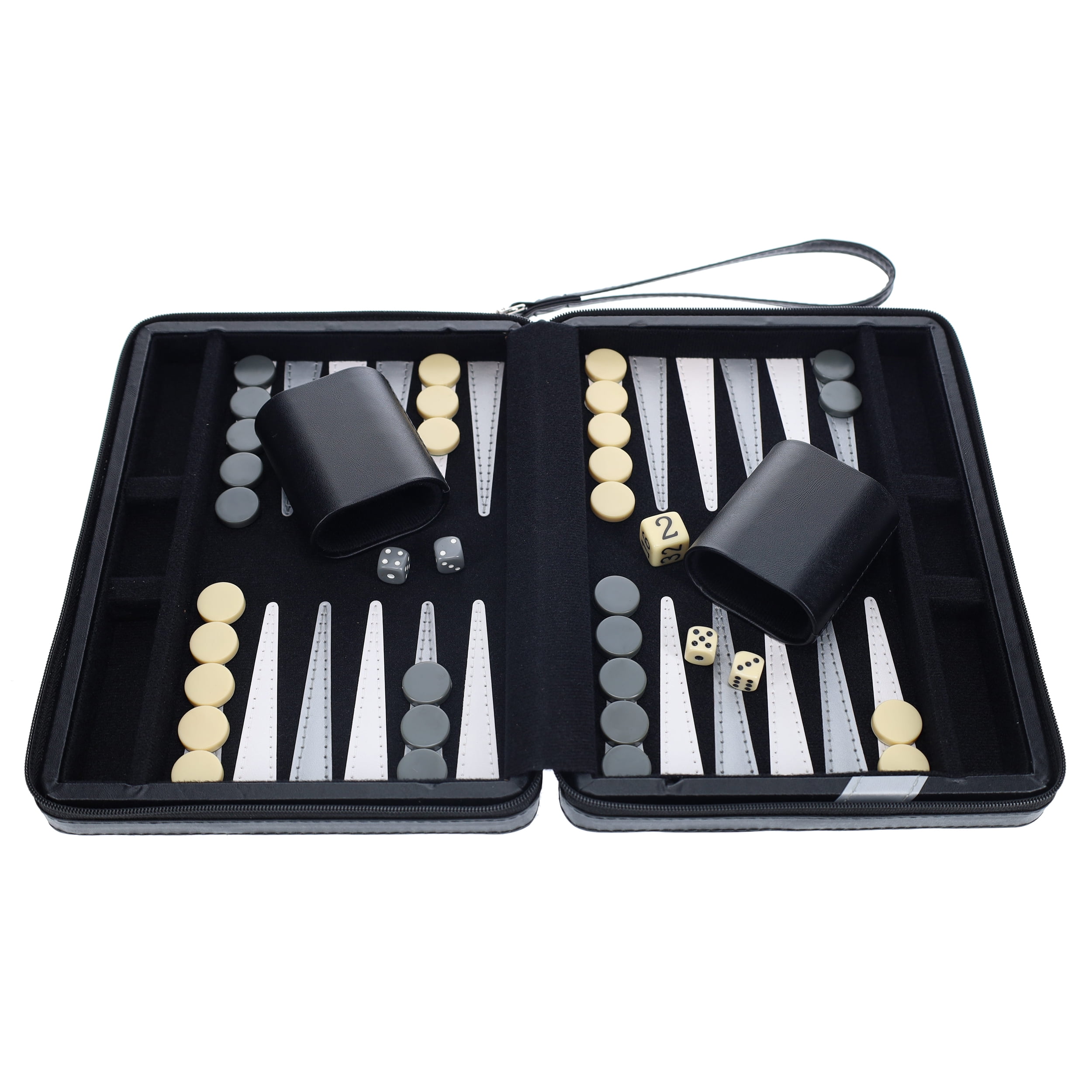 WE Games Magnetic Backgammon Set with Leatherette Case - Travel Size