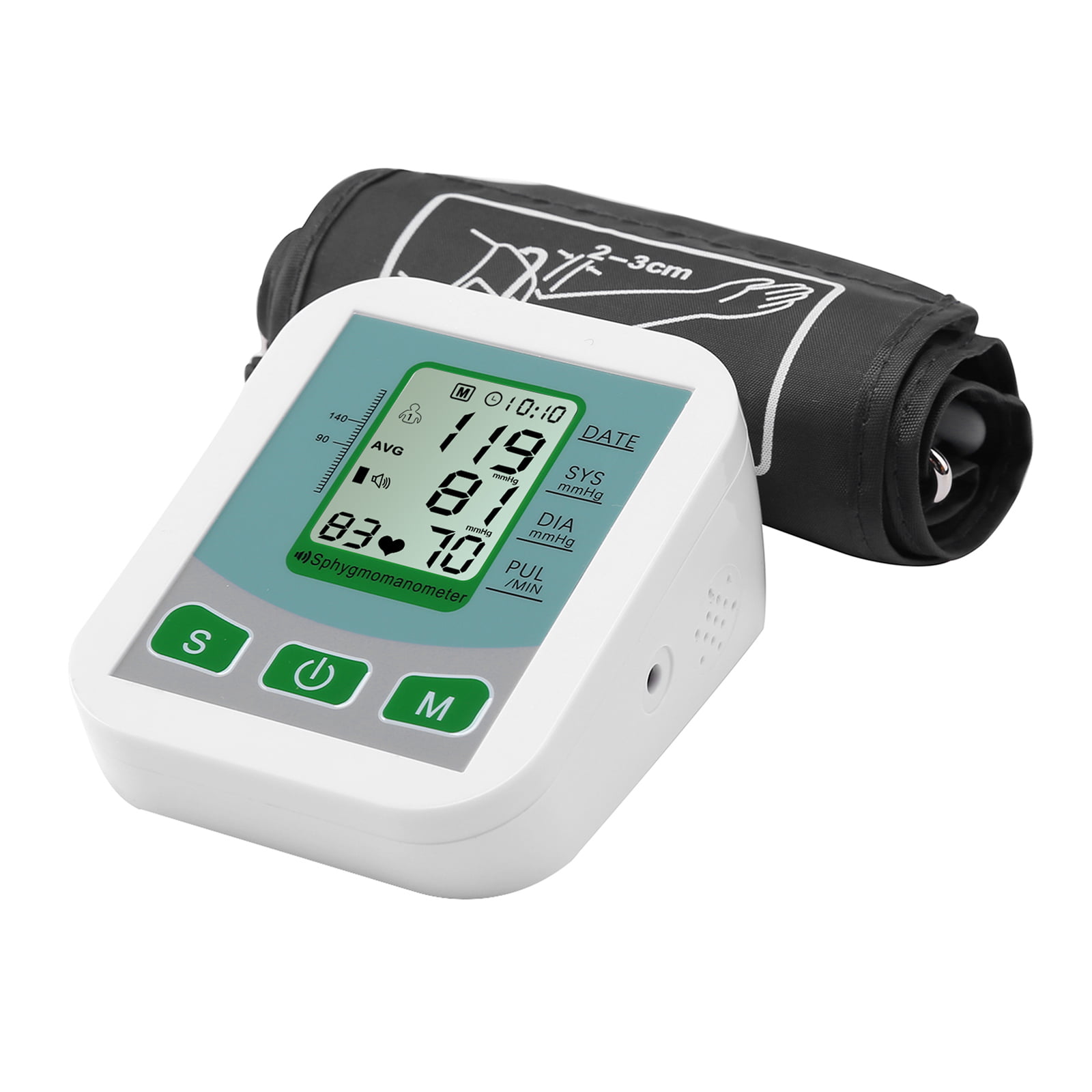 Blood Pressure Monitor sphygmomanometer Wrist Voice Broadcast Measuring Instrument LCD Digital Display Accurate Measurement,White 