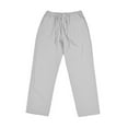 thumbnail image 3 of Avamo Linen Pants for Men Yoga Beach Pajamas Jogger Drawstring Elastic Waist Pockets Plus Size Trousers, 3 of 3