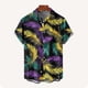 thumbnail image 4 of Blusa y camisa de manga corta con cuello vuelto para hombre, camisa de cuello abotonado con estampado de carnaval, blusa de longitud media para hombre, 4 of 7