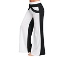thumbnail image 4 of Pantalon Femme Patchwork Pantalon de Sport Ample à Jambe Grand Pantalon à Jambe Grand Pantalon de Survêtement Décontracté, Blanc, P, 4 of 6