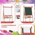 thumbnail image 2 of SaveJoy Kids Easel,Reindeer Adjustable Double-Sided Whiteboard,Wooden Toddlers Drawing Chalkboard with Paper & Art Supplies for 3-8 Boys Girls, 2 of 9