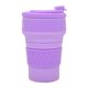 thumbnail image 3 of Paquete de 2 tazas de café plegables para viajes, tazas plegables de silicona reutilizables de 12 oz con tapa para acampar, 3 of 5
