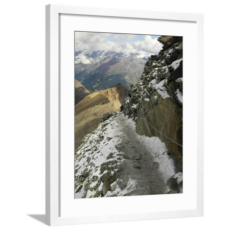 Switzerland, Zermatt, Hiking Trail from Schwarzsee to Hornli Hut Framed Print Wall Art By Jamie And Judy