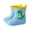 Light Blue, variant on Toddler Rain Boots Lightweight Rubber Wterproof Shoes with Pull-on Handles for Kids Plain and Graphic Print Ankle Rain Boots Fun Patterns Rain Boots Kids