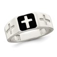 thumbnail image 1 of Mens Sterling Silver Enameled Cross Ring, 1 of 5
