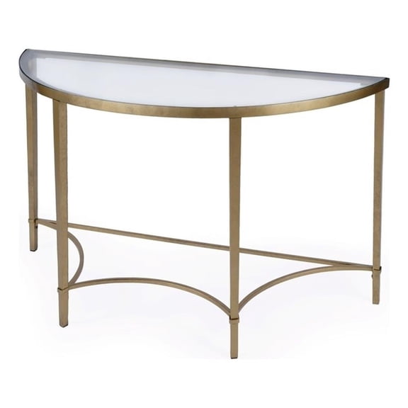 Beaumont Lane Contemporary Gold Finish Demilune Console Table