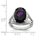 thumbnail image 2 of White Sterling Silver Ring Band Gemstone Amethyst Oval Purple, 2 of 2