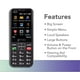 Jethro SC490 Téléphone Portable Facile à Utiliser pour les Personnes Âgées et les Enfants - 4G Débloqué – image 5 sur 8