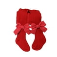 thumbnail image 1 of Inevnen Christmas Infant Baby Girls Bow Ribbed Red Pantyhose Toddler Girls Stretch Mid-Rise Tights, 1 of 7