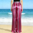 thumbnail image 4 of Mujeres Estiramiento Satén Pantalones Impresos Casual de Moda Longitud Regular para Primavera Verano, 4 of 8