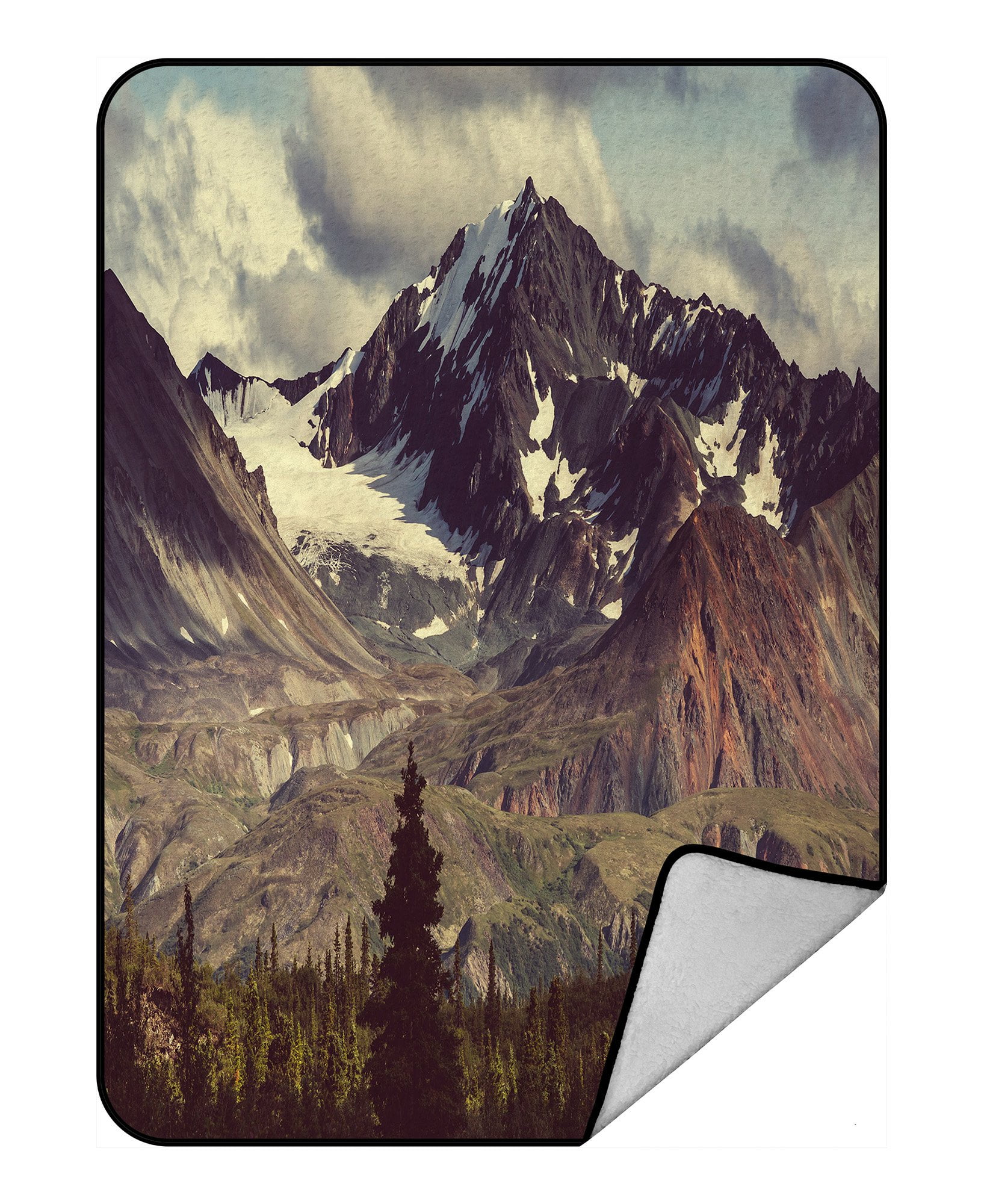 PHFZK Snowy Nature Blanket, Mountain Landscapes Alaska Fleece Blanket