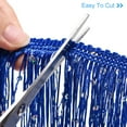 thumbnail image 5 of Uxcell 1 Yard of 6" Blue Sequin Fringe Trim DIY Tassel Trim, (3.28 ft/1m), 5 of 6